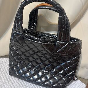 MZ Wallace Quilted Metallic Gray/Gunmetal Crossbody Sutton